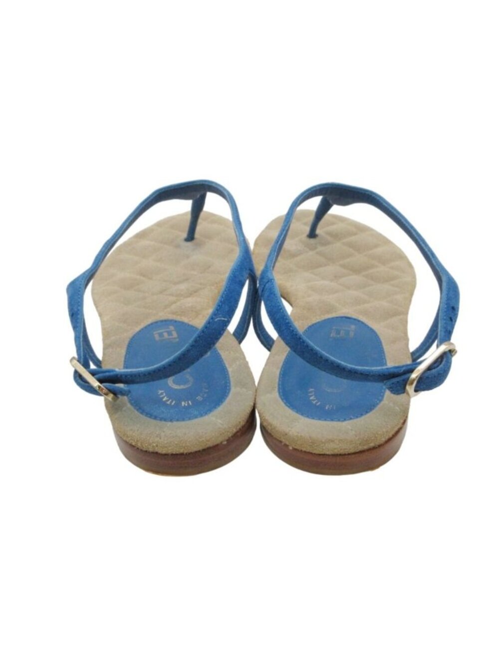 Chanel Sandals Beach Thong CC Logo Stone Embellishment T-strap Suede Quilted - Picture 2 of 8
